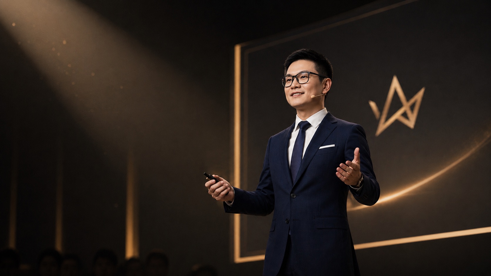 释鹏文化品牌发布现场演讲场景